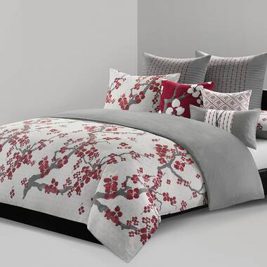 Natori Cherry Blossom Modern & Contemporary Floral Comforter Set